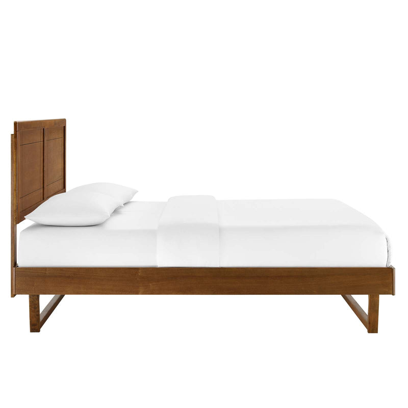 Marlee Twin Wood Platform Bed With Angular Frame Walnut by Modway