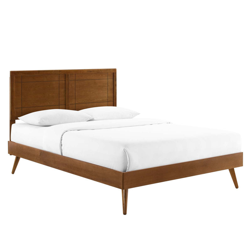 Marlee Twin Wood Platform Bed With Splayed Legs Walnut by Modway