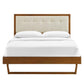 Willow Full Wood Platform Bed With Angular Frame Walnut Beige by Modway
