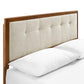 Willow Full Wood Platform Bed With Angular Frame Walnut Beige by Modway
