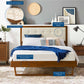Willow Twin Wood Platform Bed With Angular Frame Walnut Beige by Modway