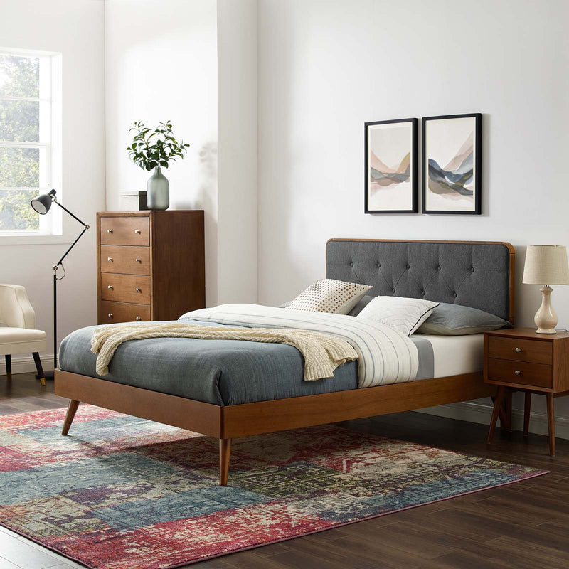 Bridgette King Wood Platform Bed With Splayed Legs by Modway