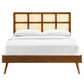 Sidney Cane and Wood King Platform Bed With Splayed Legs by Modway