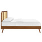 Kelsea Cane and Wood Full Platform Bed With Splayed Legs by Modway