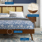 Kelsea Cane and Wood Full Platform Bed With Splayed Legs by Modway