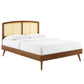 Sierra Cane and Wood Full Platform Bed With Splayed Legs by Modway