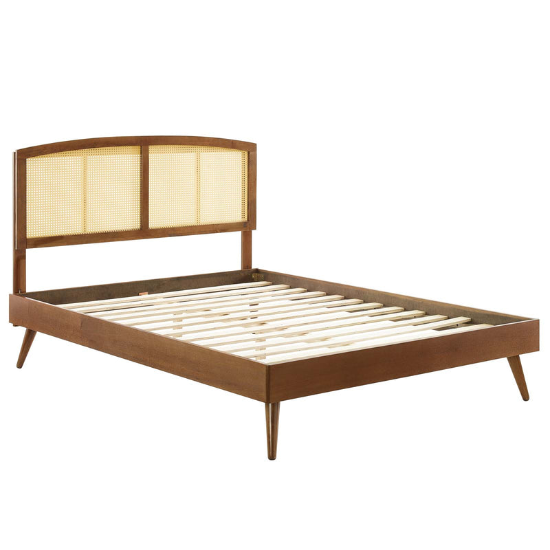 Sierra Cane and Wood King Platform Bed With Splayed Legs by Modway