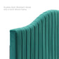Juniper Channel Tufted Performance Velvet King Platform Bed in Teal by Modway