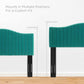 Juniper Channel Tufted Performance Velvet King Platform Bed in Teal by Modway
