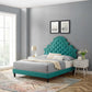 Gwyneth Tufted Performance Velvet King Platform Bed in Teal by Modway