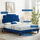 Lindsey Performance Velvet Twin Platform Bed in Navy by Modway