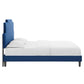 Lindsey Performance Velvet Twin Platform Bed in Navy by Modway
