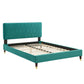 Phillipa Performance Velvet Twin Platform Bed in Teal by Modway