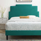 Lindsey Performance Velvet King Platform Bed in Teal by Modway