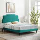 Lindsey Performance Velvet King Platform Bed in Teal by Modway