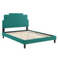Lindsey Performance Velvet King Platform Bed in Teal by Modway