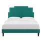 Lindsey Performance Velvet King Platform Bed in Teal by Modway