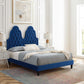 Alexandria Tufted Performance Velvet Twin Platform Bed in Navy by Modway