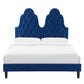 Alexandria Tufted Performance Velvet Twin Platform Bed in Navy by Modway