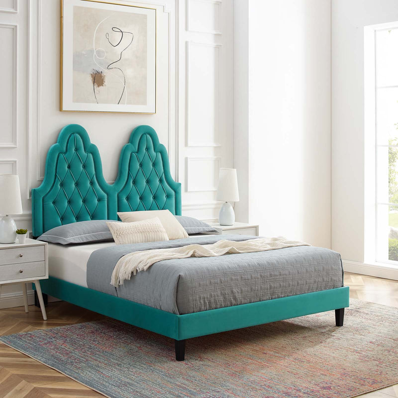 Alexandria Tufted Performance Velvet Full Platform Bed by Modway